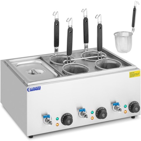 Makaroniarka warnik do gotowania makaronu z kranikami 4 kosze + GN 1/3 3 x 6,5 l 3000 W Makaroniarka warnik do gotowania makaronu z kranikami 4 kosze + GN 1/3 3 x 6,5 l 3000 W
