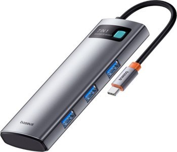 Replikator - Baseus Metal Gleam Series 7-Port HUB Space Grey Replikator - Baseus Metal Gleam Series 7-Port HUB Space Grey