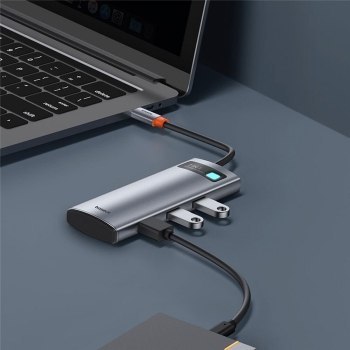 Replikator - Baseus Metal Gleam Series 7-Port HUB Space Grey Replikator - Baseus Metal Gleam Series 7-Port HUB Space Grey