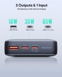 Aukey Powebank 20 000 mAh, 2x USB-C PD 65W, USB-A 18W, szary