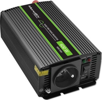 Qoltec Przetwornica napięcia Monolith | 300W | 600W | 24V na 230V | Czysty Sinus Qoltec Przetwornica napięcia Monolith | 300W | 600W | 24V na 230V | Czysty Sinus