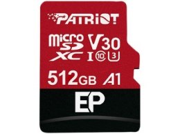 Karta pamięci z adapterem Patriot Memory EP Pro PEF512GEP31MCX (512GB; Class 10 Class A1 Class U3 V30; Adapter Karta pamięci)
