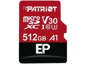 Karta pamięci z adapterem Patriot Memory EP Pro PEF512GEP31MCX (512GB; Class 10 Class A1 Class U3 V30; Adapter Karta pamięci) Karta pamięci z adapterem Patriot Memory EP Pro PEF512GEP31MCX (512GB; Class 10 Class A1 Class U3 V30; Adapter Karta pamięci)