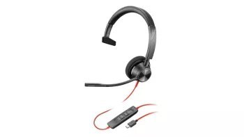 Słuchawki przewodowe HP Poly Blackwire 3310 Mono USB-C + Adapter USB-C/A -8X215AA Słuchawki przewodowe HP Poly Blackwire 3310 Mono USB-C + Adapter USB-C/A -8X215AA
