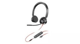 Słuchawki przewodowe HP Poly Blackwire 3325 Stereo USB-C + Adapter USB-C/A -8X221AA