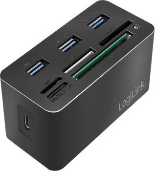 LogiLink 8-portowy z czytnikiem kart All-in-One czarny LogiLink 8-portowy z czytnikiem kart All-in-One czarny