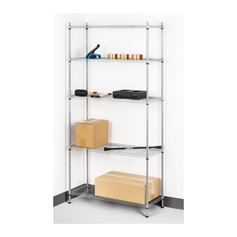 Regał magazynowy druciany ażurowy kolor szary 180x90x35cm do 150kg Regał magazynowy druciany ażurowy kolor szary 180x90x35cm do 150kg
