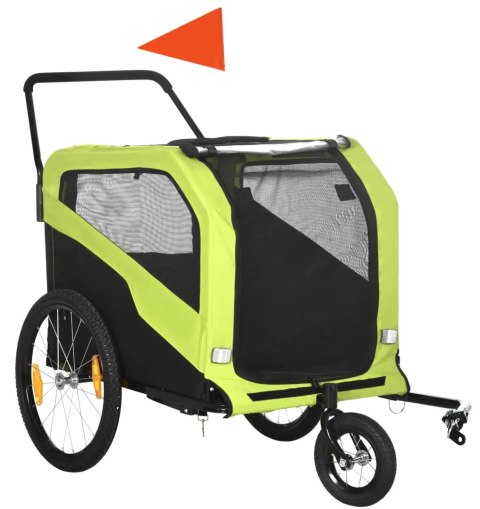 Przyczepka Rowerowa Dla Zwierząt Zielona 170x77x90cm PAKO D00-168V00GN Przyczepka Rowerowa Dla Zwierząt Zielona 170x77x90cm PAKO D00-168V00GN