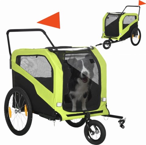 Przyczepka Rowerowa Dla Zwierząt Zielona 170x77x90cm PAKO D00-168V00GN Przyczepka Rowerowa Dla Zwierząt Zielona 170x77x90cm PAKO D00-168V00GN