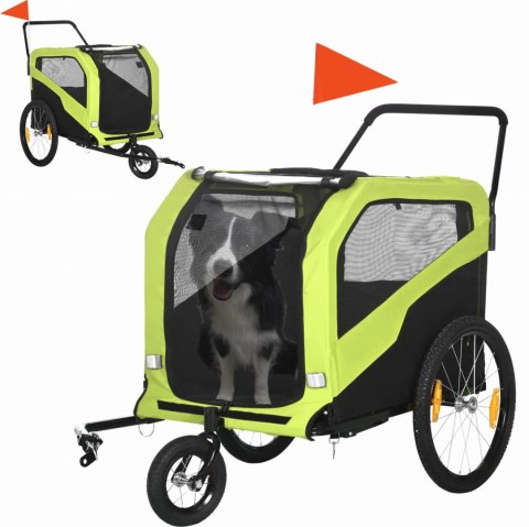 Przyczepka Rowerowa Dla Zwierząt Zielona 170x77x90cm PAKO D00-168V00GN Przyczepka Rowerowa Dla Zwierząt Zielona 170x77x90cm PAKO D00-168V00GN