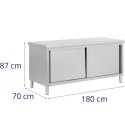 Stół blat roboczy centralny z szafką przelotową STAL 180 x 70 cm