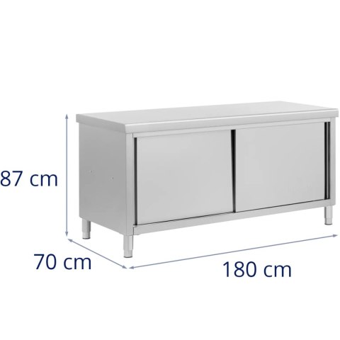 Stół blat roboczy centralny z szafką przelotową STAL 180 x 70 cm Stół blat roboczy centralny z szafką przelotową STAL 180 x 70 cm