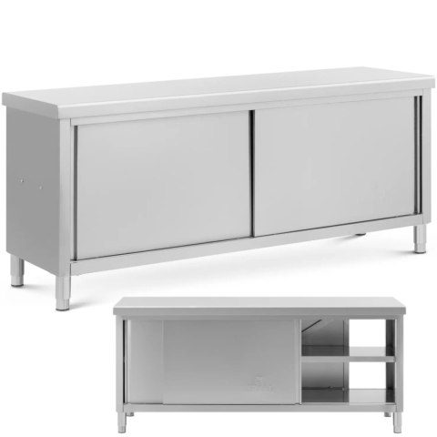 Stół blat roboczy centralny z szafką przelotową STAL 200 x 60 cm Stół blat roboczy centralny z szafką przelotową STAL 200 x 60 cm