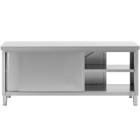 Stół blat roboczy centralny z szafką przelotową STAL 200 x 70 cm Stół blat roboczy centralny z szafką przelotową STAL 200 x 70 cm