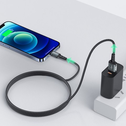 Kabel przewód MFI do iPhone USB - Lightning 2.4A 1.2m czarny Kabel przewód MFI do iPhone USB - Lightning 2.4A 1.2m czarny
