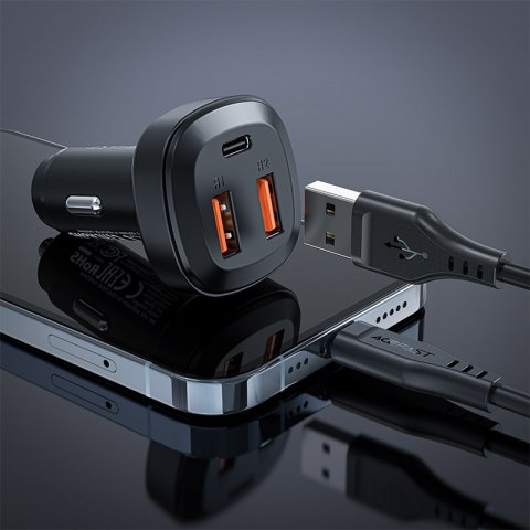 Ładowarka samochodowa 2x USB 1x USB-C 66W Power Delivery QC 4.0 czarny Ładowarka samochodowa 2x USB 1x USB-C 66W Power Delivery QC 4.0 czarny