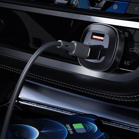 Ładowarka samochodowa 66W 2x USB-C USB Power Delivery QC 4.0 czarny Ładowarka samochodowa 66W 2x USB-C USB Power Delivery QC 4.0 czarny