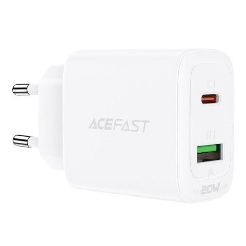 Ładowarka sieciowa USB-C i USB 20W PPS PD QC 3.0 AFC FCP biały Ładowarka sieciowa USB-C i USB 20W PPS PD QC 3.0 AFC FCP biały
