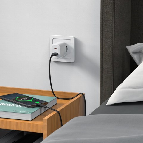 Ładowarka sieciowa USB-C i USB 20W PPS PD QC 3.0 AFC FCP biały Ładowarka sieciowa USB-C i USB 20W PPS PD QC 3.0 AFC FCP biały