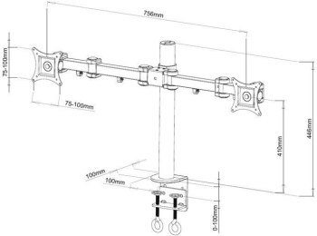 Uchwyt - Techly Uchwyt podwójny biurkowy LCD (301740) 13-27" Uchwyt - Techly Uchwyt podwójny biurkowy LCD (301740) 13-27"