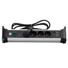 Listwa zasilająca Alu Office Line 4 gniazda 2 USB A I C 1,8m