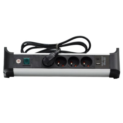 Listwa zasilająca Alu Office Line 4 gniazda 2 USB A I C 1,8m Listwa zasilająca Alu Office Line 4 gniazda 2 USB A I C 1,8m