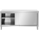 Stół gastronomiczny z szafką drzwi przesuwne 180 x 80 x 87 cm do 500 kg