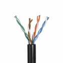 Kabel UTP A-LAN drut zewnętrzny suchy 100% miedź KIU5OUTS305Q (UTP; 305m; kat. 5e; kolor czarny)