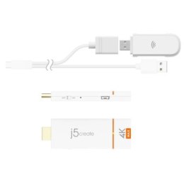 Adapter do bezprzewodowego przesyłania obrazu i dźwięku j5create Screencast 4K HDMI Wireless Display Adapter Miracast/AirPlay/C