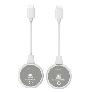 Nadajnik i odbiornik audio/video bezprzewodowy j5create ScreenCast 4K Wireless Display HDMI Extender ; kolor biały JVAW75-N Nadajnik i odbiornik audio/video bezprzewodowy j5create ScreenCast 4K Wireless Display HDMI Extender ; kolor biały JVAW75-N