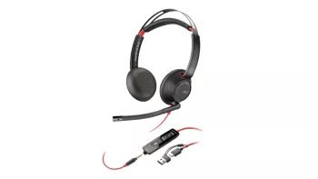 Słuchawki przewodowe HP Poly Blackwire 5220 Stereo Black USB-C - 8X231A6 Słuchawki przewodowe HP Poly Blackwire 5220 Stereo Black USB-C - 8X231A6
