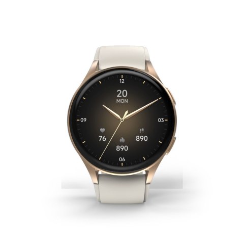 Smartwatch Hama 8900 GPS AMOLED 1.32'' z beżowym paskiem silikonowym - złoty Smartwatch Hama 8900 GPS AMOLED 1.32'' z beżowym paskiem silikonowym - złoty