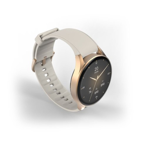 Smartwatch Hama 8900 GPS AMOLED 1.32'' z beżowym paskiem silikonowym - złoty Smartwatch Hama 8900 GPS AMOLED 1.32'' z beżowym paskiem silikonowym - złoty