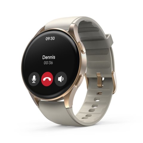 Smartwatch Hama 8900 GPS AMOLED 1.32'' z beżowym paskiem silikonowym - złoty Smartwatch Hama 8900 GPS AMOLED 1.32'' z beżowym paskiem silikonowym - złoty