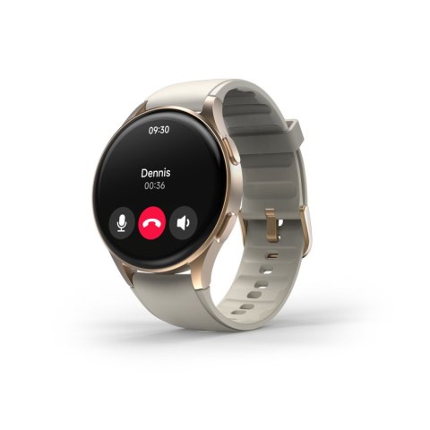 Smartwatch Hama 8900 GPS AMOLED 1.32'' z beżowym paskiem silikonowym - złoty Smartwatch Hama 8900 GPS AMOLED 1.32'' z beżowym paskiem silikonowym - złoty