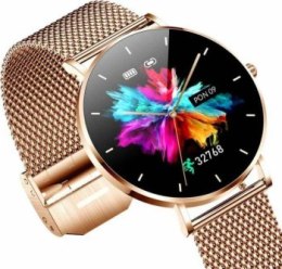 Smartwatch zegarek damski Manta Alexa złoty + różowy pasek