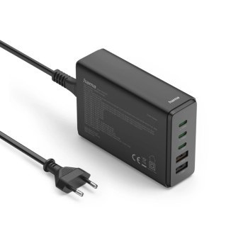 Hama GaN 140W PD/QC 3x USB-C, 2x USB-A czarna Hama GaN 140W PD/QC 3x USB-C, 2x USB-A czarna