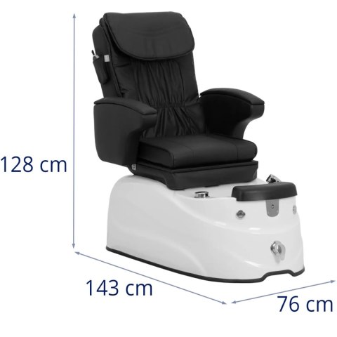 Fotel podologiczny do pedicure z funkcją masażu brodzikiem - czarny Fotel podologiczny do pedicure z funkcją masażu brodzikiem - czarny