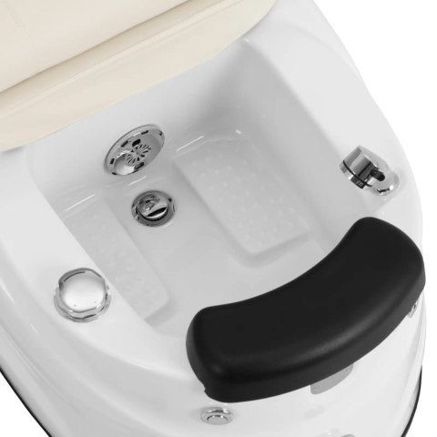 Fotel podologiczny do pedicure z funkcją masażu brodzikiem - kremowy Fotel podologiczny do pedicure z funkcją masażu brodzikiem - kremowy