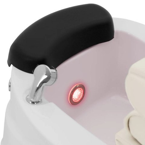 Fotel podologiczny do pedicure z funkcją masażu brodzikiem - kremowy Fotel podologiczny do pedicure z funkcją masażu brodzikiem - kremowy