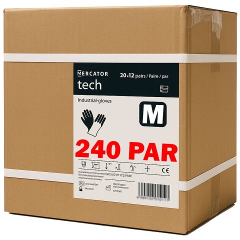 Rękawice Robocze MERCATOR Tech Black+Black PU - 240 Par (8 - M) Rękawice Robocze MERCATOR Tech Black+Black PU - 240 Par (8 - M)