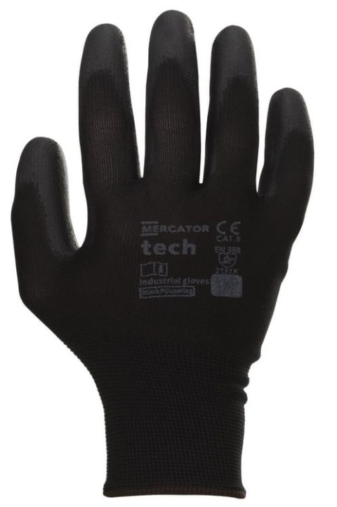 Rękawice Robocze MERCATOR Tech Black+Black PU - 240 Par (8 - M) Rękawice Robocze MERCATOR Tech Black+Black PU - 240 Par (8 - M)