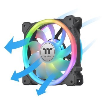 THERMALTAKE SWAFAN 12 RGB +KONTROLER +ZAMIENNE ŁOPATKI (REVERSE) - BLACK CL-F137-PL12SW-A THERMALTAKE SWAFAN 12 RGB +KONTROLER +ZAMIENNE ŁOPATKI (REVERSE) - BLACK CL-F137-PL12SW-A