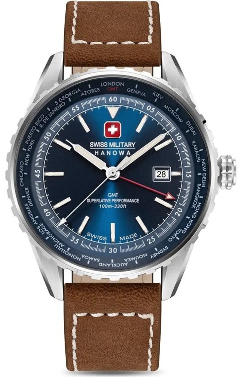 Zegarek Męski SWISS MILITARY HANOWA Afterburn GMT SMWGB0003202 + BOX Zegarek Męski SWISS MILITARY HANOWA Afterburn GMT SMWGB0003202 + BOX