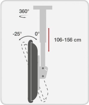 Uchwyt - Techly Ramię sufitowe LCD (309357) 70" Uchwyt - Techly Ramię sufitowe LCD (309357) 70"