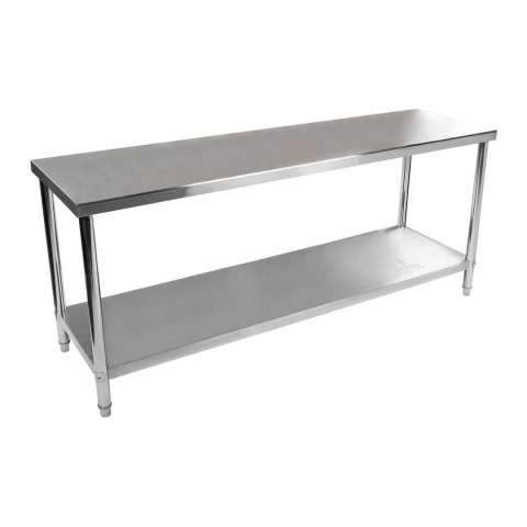 Stół blat roboczy gastronomiczny stalowy centralny z półką 200x60cm Stół blat roboczy gastronomiczny stalowy centralny z półką 200x60cm