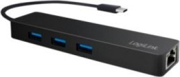 LogiLink 3-portowy USB-C z adapterem gigabit LogiLink