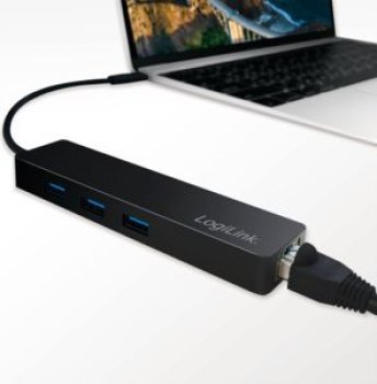 LogiLink 3-portowy USB-C z adapterem gigabit LogiLink LogiLink 3-portowy USB-C z adapterem gigabit LogiLink