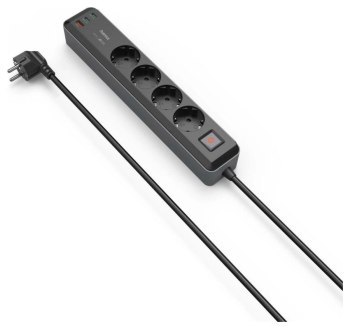 Listwa antyprzepięciowa - Hama Listwa Zasilająca 4 gniazda SCHUKO, 1,4M, 1 USB-C, 1 USB-A, Power Delivery, 65W Listwa antyprzepięciowa - Hama Listwa Zasilająca 4 gniazda SCHUKO, 1,4M, 1 USB-C, 1 USB-A, Power Delivery, 65W