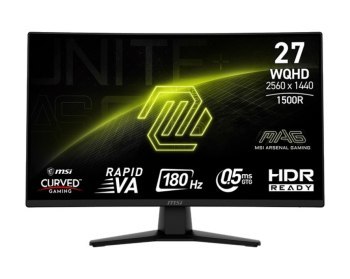 MSI MAG 274CQF - 27'' | Rapid VA 1500R | QHD | 0.5ms | 180Hz MSI MAG 274CQF - 27'' | Rapid VA 1500R | QHD | 0.5ms | 180Hz